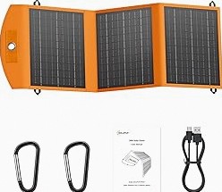 Solar Panels 30W Portable Foldable Solar Charger with 5V USB-A and USB-C Fast Charging Compatible with iPhone, iPad, Samsung, Power Banks, IPX5 Waterproof Perfect for Camping, Hiking, Outdoor product image