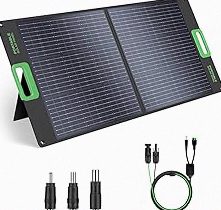 100W Portable Solar Panel for Power Station Generator, 20V Foldable Solar Cell Solar Charger with High-Efficiency Battery Charger for Outdoor Camping Van RV Trip product image