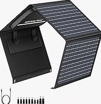 Portable Solar Panel Charger 40W Foldable Solar Panel for Portable Power Station, iPhone, iPad, Laptop, Camping Solar Panels with USB QC 3.0/USB C/18V DC, Solar Panels for Camping Outdoor Van RV Trip product image