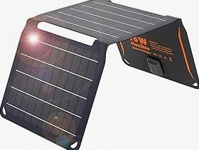 FlexSolar 15W USB Solar Panel Small Portable Foldable Solar Charger (5V/3A Max), Mobile Solar Panels Compatible with Cell Phone iPad, IP67 Waterproof Mini Solar Panels for Backpacking, Camping, Hiking product image