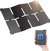 [Upgraded] BigBlue Ultra-Light Portable 25W Solar Panel Charger with USB-A and USB-C Ports, 0.84 lbs Pocket-Size IP68 Waterproof, Folded Solar Panel Compatible with Cellphone,Power Bank,Camping Light product image