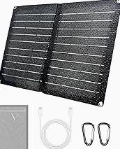 Foldable Solar Panel, 10W Portable Solar Charger with Dual USB Outputs 25% High Conversion Efficiency Solar Panels, Solar Controller for Portable Power Station, Power Bank, Phone, Laptop, Camping product image