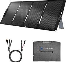 ECO-WORTHY 200W Portable Solar Panel for Power Stations,IP65 Waterproof & Lightweight with Adjustable Kickstand,23% High Efficiency Foldable Solar Panel for Outdoor RV Camping Off Grid Emergency product image