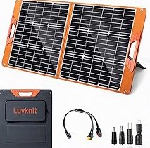 Solar Panels 100Watt Portable 24% High-Efficiency 18V Foldable Solar Charger with USB Outputs for Power Stations, Phones, IP65 Waterproof Perfect for Camping, RVing, Home Backup and Off-Grid Blackouts product image