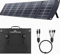 Ecosonique 200W Portable Solar Panel for Power Stations, Foldable & Lightweight with Kickstand, USB-C PD3.0 & USB-A QC3.0, MC4 & Multi-Output for Solar Generators, RVs, Camping, and Outdoor Use product image
