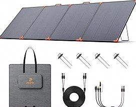 350W Portable Solar Panel, N-Type 16BB 25% High Efficiency Foldable Solar Charger for Jackery/EcoFlow Delta/Anker Solix C1000/Bluetti,IP68 Waterproof OffGrid Power for RV Camping Power Backup product image