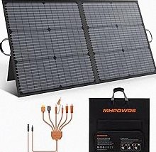 Solar Charger 110W Portable Solar Panel, IP67 Waterproof Foldable Solar Panel kit with 20V Output, 23.5% Efficiency Module for Outdoor Camping, Portable Power Station, Laptops, Motorhome, RV product image