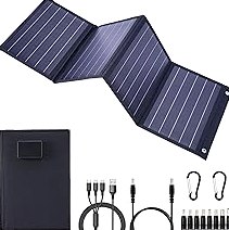 2026Upgrade 40W Foldable Solar Panel Charger,25% High Efficiency Portable N Type Cell,USB-C/USB-A/DC12V MPPT Fast Charging, IP67 Waterproof Lightweight Solar Charger for Outdoor Travel Emergency product image