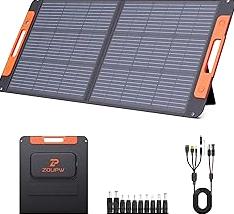 100W Portable Solar Panel with Solar Angle Guide,23.5% Efficiency Foldable Solar Charger for Jackery 300/Ecoflow River/Anker Solix,IP67 Waterproof Offgrid Power for Camping RV Battery Backup product image