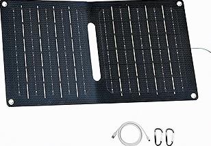 Portable Solar Panel (5V 2A Max) with USB-A Port for Cell Phone, Fan, Flashlight, IPX4 Waterproof Solar Panels, Foldable Solar Charger for Outdoor Camping, Hiking, Travel, Backpacking product image