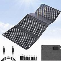 40 Watt Portable Solar Panels for Portable Power Station, 24% High Efficiency, 40W Monocrystalline Foldable 18V DC Output Solar Panel Charger with QC3.0 USB-A & Type-C for Hiking Outdoor Camping RV product image