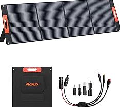 240W Portable Solar Panels for Power Station, Solar Angle Guide, Monocrystalline ETFE Foldable Solar Panel Charger with QC3.0 USB/Type-C, 20V DC Output Adjustable Kickstand for Outdoor Camping, RV product image